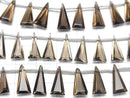 [Video]High Quality Smoky Quartz AAA Triangle Faceted 15x7mm 1strand (8pcs )