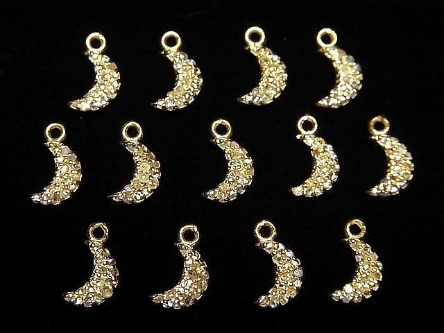 Pendentif Lune Diamant 7x5x1.5mm 18KGP 1 pièce