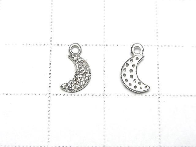 Breloque Lune Diamant 7x5x1.5mm Argent925 1pc