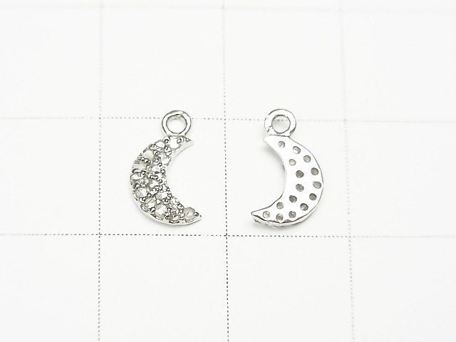 [Video] Diamond Moon Charm 7x5x1.5mm Silver925 1pc