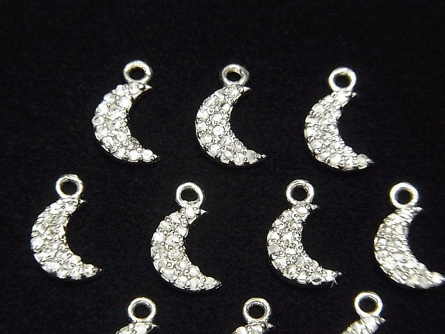 [Video] Diamond Moon Charm 7x5x1.5mm Silver925 1pc