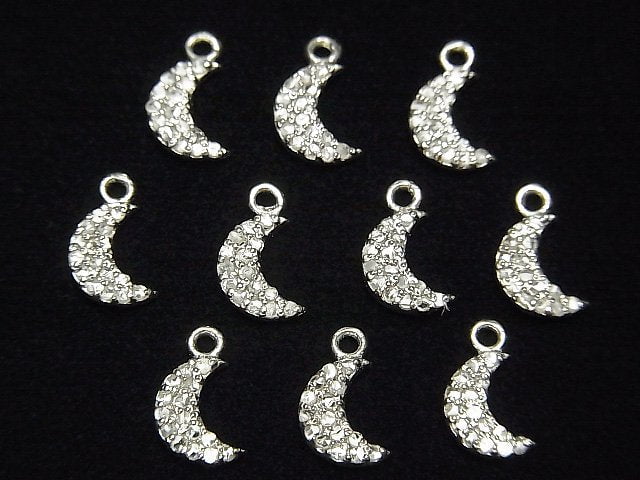 [Video] Diamond Moon Charm 7x5x1.5mm Silver925 1pc