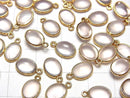 [Video] High Quality Rose Quartz AAA Oval Charm 9x7mm [K14 Yellow Gold] 2pcs