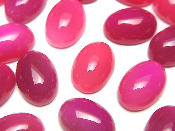 [Video] Fuchsia Pink Chalcedony AAA Oval Cabochon 14x10mm 3pcs