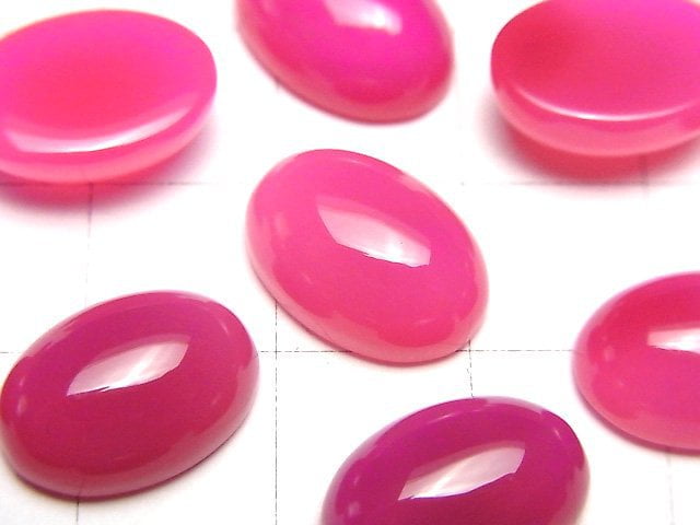 [Video] Fuchsia Pink Chalcedony AAA Oval Cabochon 14x10mm 3pcs