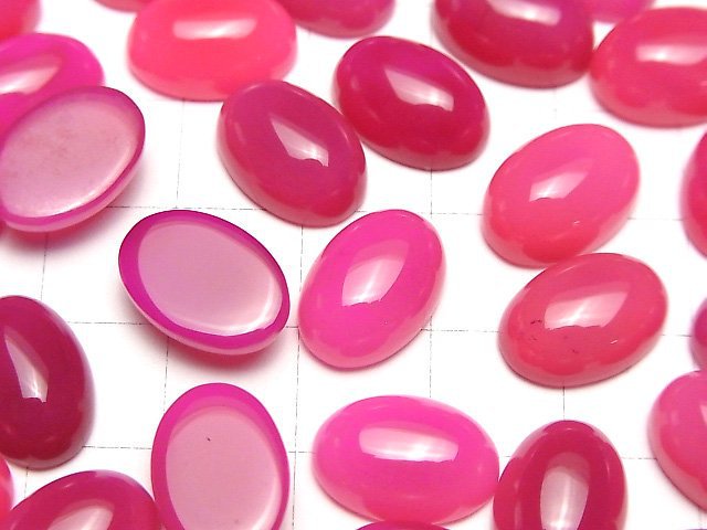 [Video] Fuchsia Pink Chalcedony AAA Oval Cabochon 14x10mm 3pcs