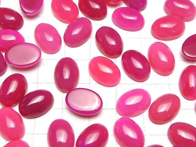 [Video] Fuchsia Pink Chalcedony AAA Oval Cabochon 14x10mm 3pcs