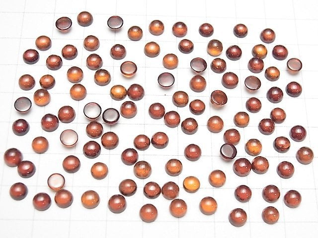 [Video] High Quality Hessonite Garnet AAA Round Cabochon 5x5mm 5pcs