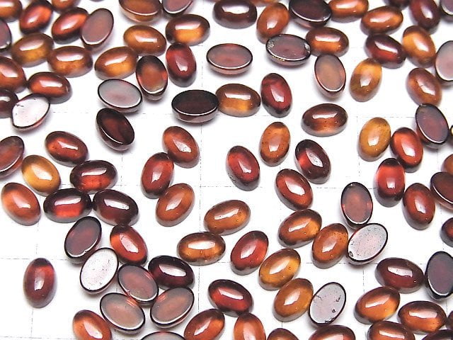 [Video] High Quality Hessonite Garnet AAA Oval Cabochon 6x4mm 5pcs