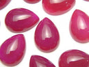 [Video] Fuchsia Pink Chalcedony AAA Pear shape Cabochon 18x13mm 2pcs