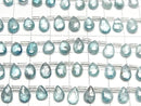 [Video]High Quality Natural Blue Zircon AA++ Pear Shape Faceted Briolette 1strand beads (aprx.7inch/17cm)