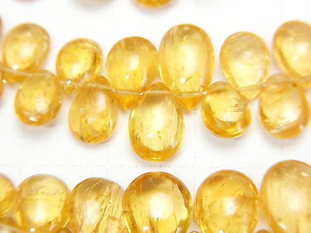 [Video] High Quality Imperial Topaz AAA- Pear shape (Smooth) half or 1strand beads (aprx.7inch / 18cm)