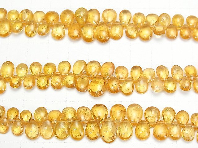 [Video] High Quality Imperial Topaz AAA- Pear shape (Smooth) half or 1strand beads (aprx.7inch / 18cm)