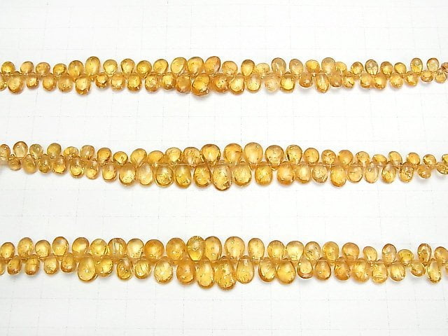 [Video] High Quality Imperial Topaz AAA- Pear shape (Smooth) half or 1strand beads (aprx.7inch / 18cm)