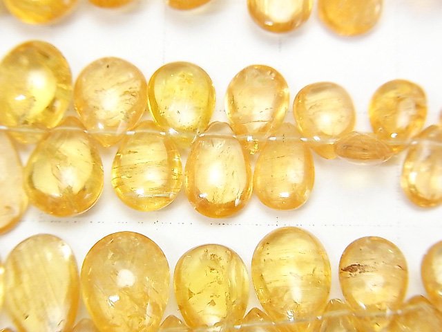 [Video] High Quality Imperial Topaz AAA- Pear shape (Smooth) [Medium color] half or 1strand beads (aprx.7inch / 18cm)