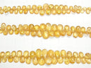 [Video] High Quality Imperial Topaz AAA- Pear shape (Smooth) [Medium color] half or 1strand beads (aprx.7inch / 18cm)
