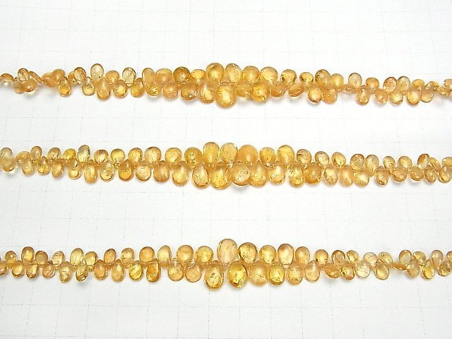 [Video] High Quality Imperial Topaz AAA- Pear shape (Smooth) [Medium color] half or 1strand beads (aprx.7inch / 18cm)