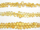 [Video] High Quality Imperial Topaz AAA- Pear shape (Smooth) [Light color] half or 1strand beads (aprx.7inch / 18cm)