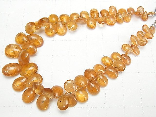 [Video][One of a kind] High Quality Imperial Topaz AA++ Pear shape (Smooth) 1strand beads (aprx.7inch/18cm) NO.1