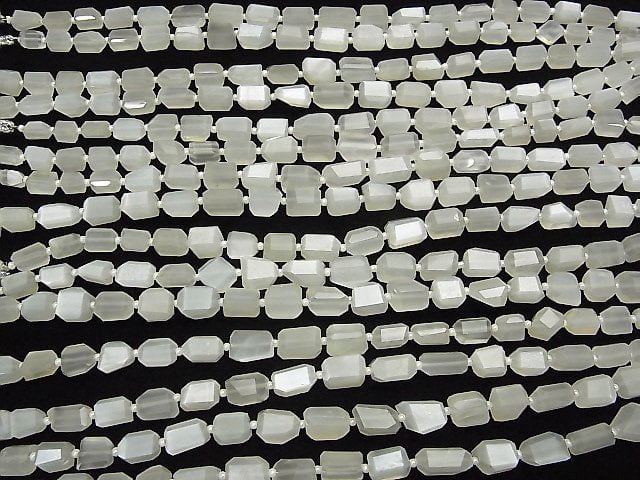 [Video] High Quality White Moonstone AAA- Faceted Nugget 1strand beads (aprx.7inch / 18cm)