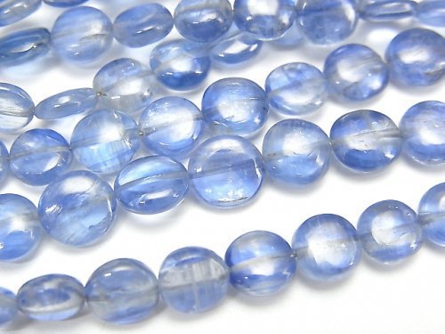 Coin, Kyanite Gemstone Beads