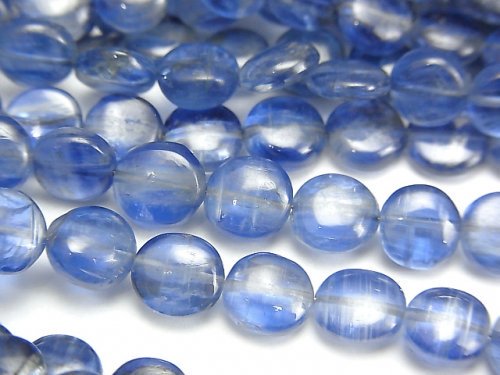 Coin, Kyanite Gemstone Beads