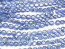 [Video] Kyanite AA++ Coin half or 1strand beads (aprx.15inch / 36cm)
