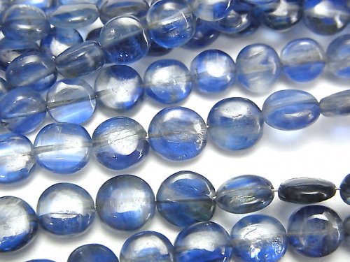 Coin, Kyanite Gemstone Beads