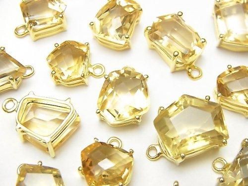 [Video] High Quality Citrine AAA Bezel Setting Fancy Shape Faceted 18KGP 1pc