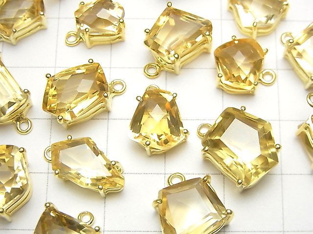 [Video] High Quality Citrine AAA Bezel Setting Fancy Shape Faceted 18KGP 1pc