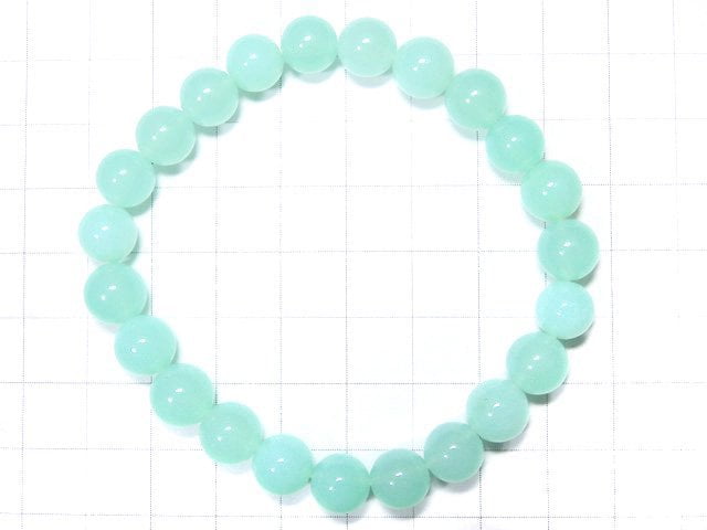 [Video] [One of a kind] Australia Chrysoprase AAA Round 8.5mm Bracelet NO.108