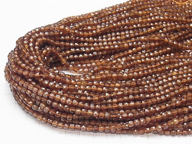 [Video] High Quality! Hessonite Garnet AAA Cube Shape 4x4x4mm 1strand beads (aprx.15inch / 37cm)