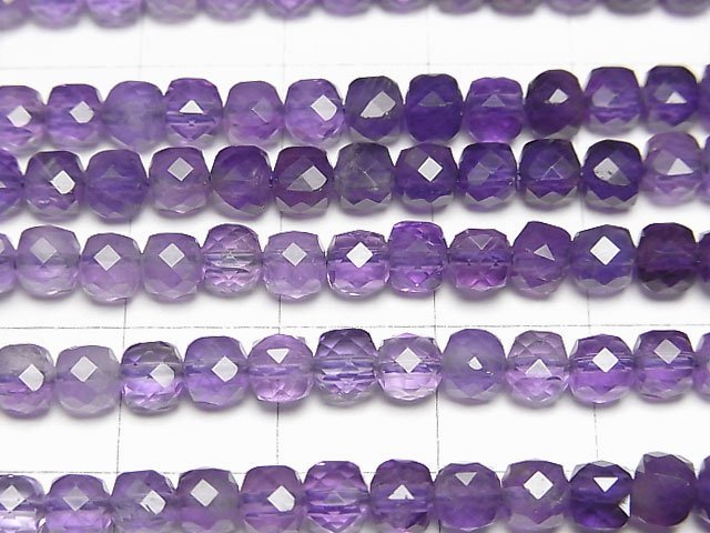 [Video] High Quality! Amethyst AA++ Cube Shape 4x4x4mm half or 1strand beads (aprx.15inch/36cm)