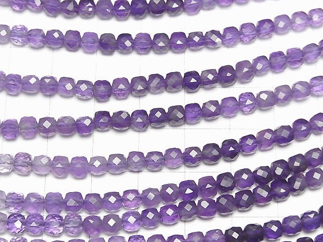 [Video] High Quality! Amethyst AA++ Cube Shape 4x4x4mm half or 1strand beads (aprx.15inch/36cm)