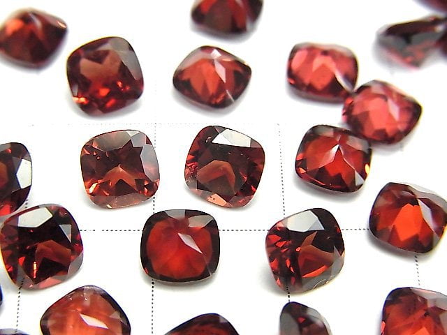 [Video]High Quality Mozambique Garnet AAA Loose stone Square Faceted 6x6mm 5pcs