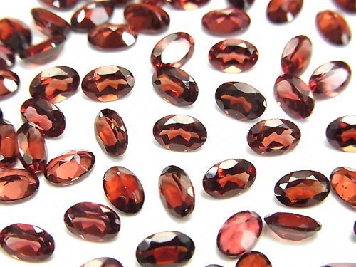 Garnet, Oval, Undrilled (No Hole) Gemstone Beads