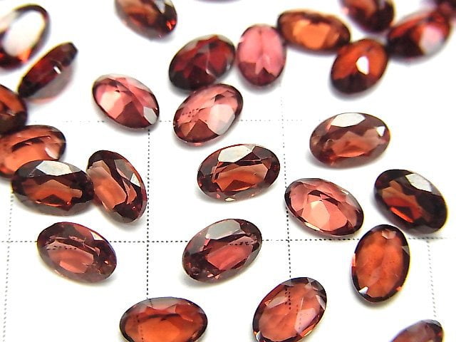 [Video] High Quality Mozambique Garnet AAA Undrilled Oval Faceted 6x4mm 10pcs