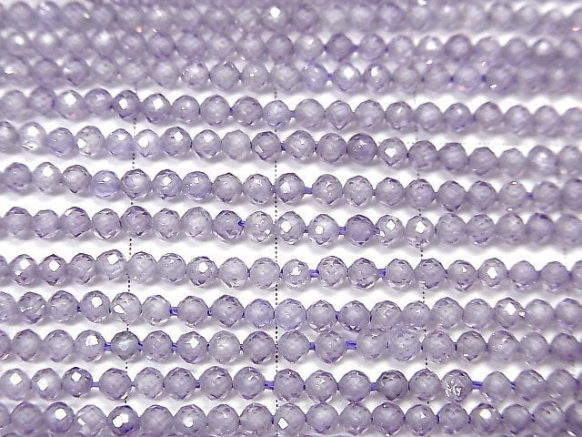 [Video] High Quality! Cubic Zirconia AAA Faceted Round 2mm [Lavender] 1strand beads (aprx.14inch / 35cm)