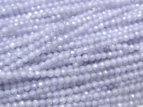[Video] High Quality! Cubic Zirconia AAA Faceted Round 2mm [Lavender Blue] 1-strand beads (approx. 15 inches/36 cm)