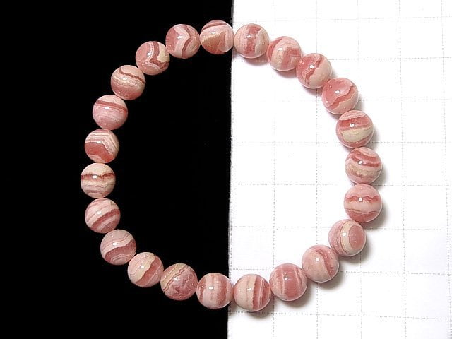 [Video] [One of a kind] Argentina Rhodochrosite AAA Round 8mm Bracelet NO.71