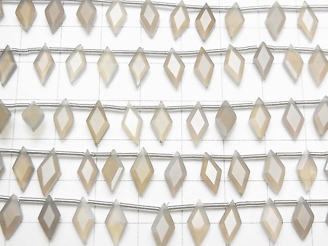 [Video] High Quality Gray Onyx AAA Diamond Shape 10x5mm 1strand (18pcs)