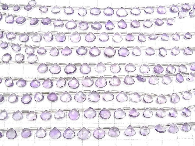 [Video] High Quality Amethyst AA++ Chestnut Faceted Briolette [Light Color] 1strand (21pcs)