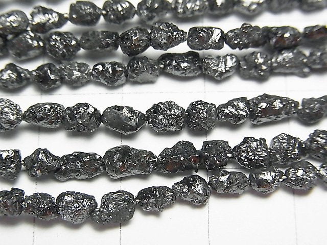 [Video]Black Diamond Rough Nugget 1/4 or 1strand beads (aprx.15inch/38cm)