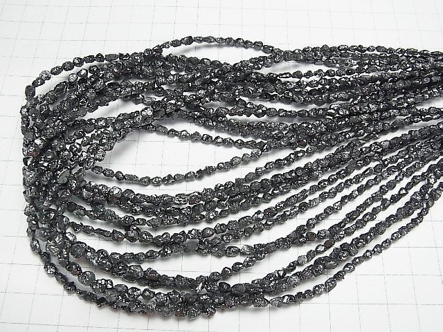 [Video]Black Diamond Rough Nugget 1/4 or 1strand beads (aprx.15inch/38cm)