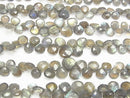[Video] High Quality Labradorite AAA- Chestnut Faceted Briolette 1strand beads (aprx.7inch / 18cm)