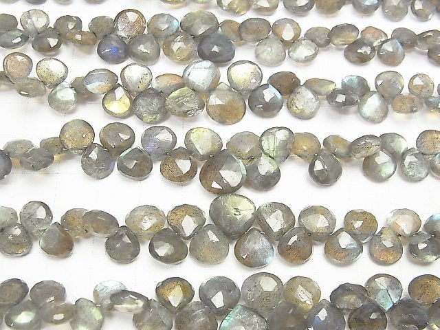 [Video] High Quality Labradorite AAA- Chestnut Faceted Briolette 1strand beads (aprx.7inch / 18cm)