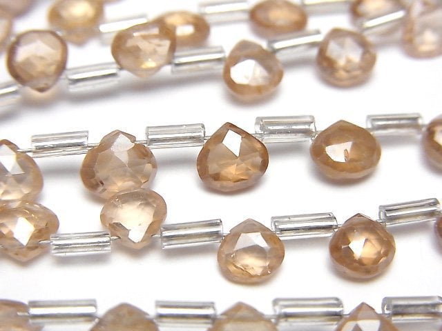 Chestnut Shape, Faceted Briolette, Zircon Gemstone Beads