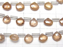 [Video]Natural Zircon AA++ Chestnut Faceted Briolette Brown 1strand beads (aprx.7inch/18cm)