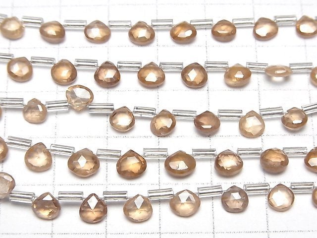 [Video]Natural Zircon AA++ Chestnut Faceted Briolette Brown 1strand beads (aprx.7inch/18cm)