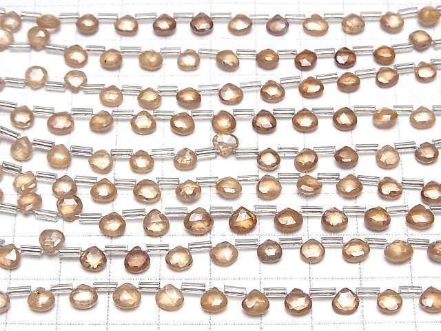 [Video]Natural Zircon AA++ Chestnut Faceted Briolette Brown 1strand beads (aprx.7inch/18cm)